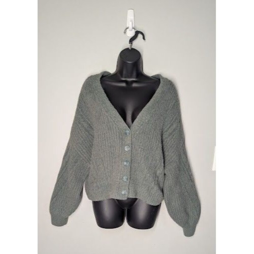 Abercrombie & Fitch Soft Grannycore V-Neck Cropped Cardigan Sweater Size XL